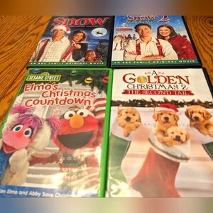 Dog movies Elmo Christmas Countdown, Snow & A golden Christmas  DVDs